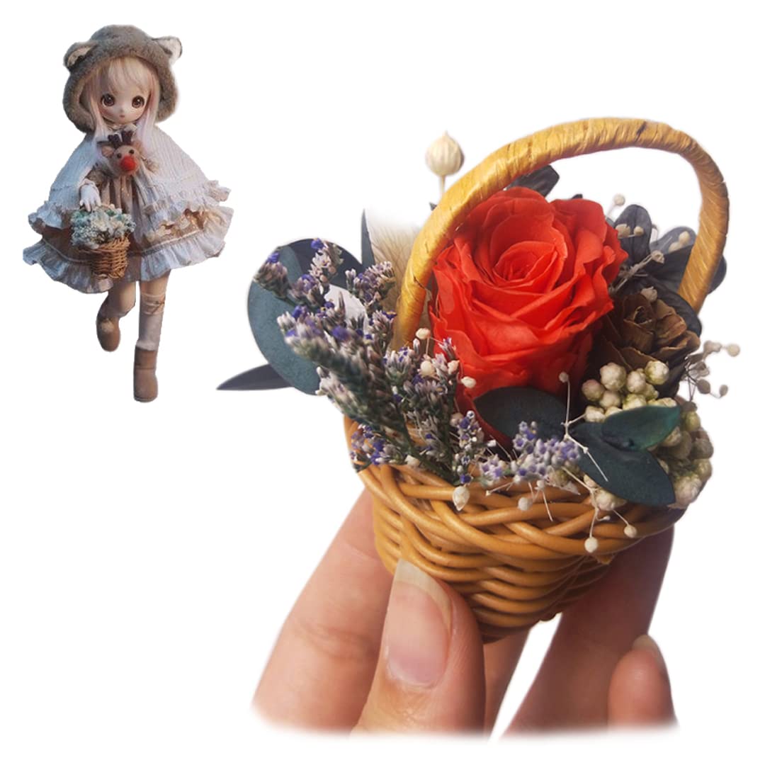 Amazon.co.jp: ミニ ドライフラワー バスケット ギフトボックス付き